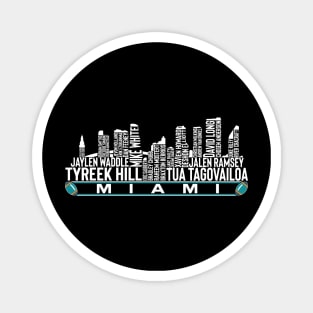 Miami Football Team 23 Player Roster, Miami City Skyline Magnet